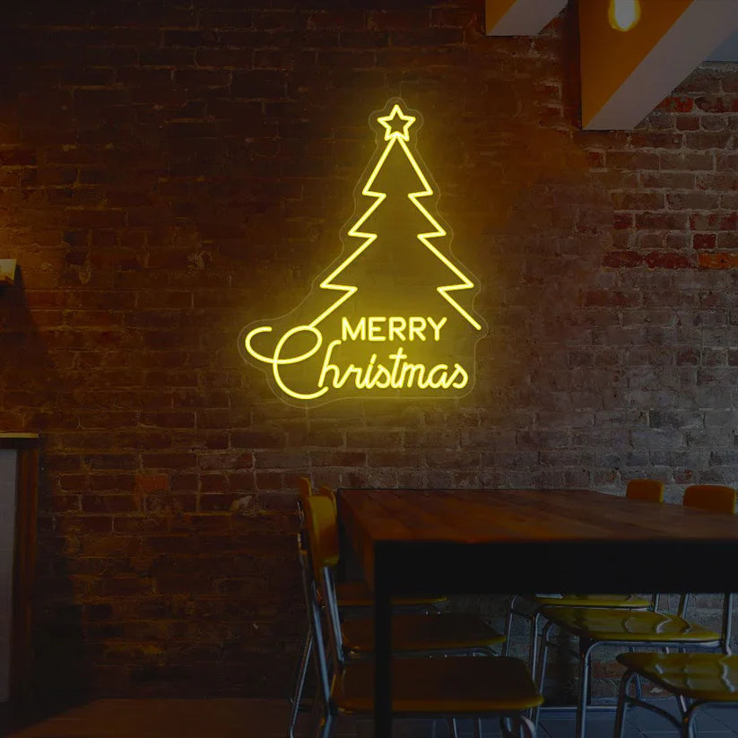 Merry Christmas Tree Neon Sign