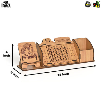 Lifetime Calendar With Desk Organizer and Mobile Stand | Desk Calendar | Mobile Accessories