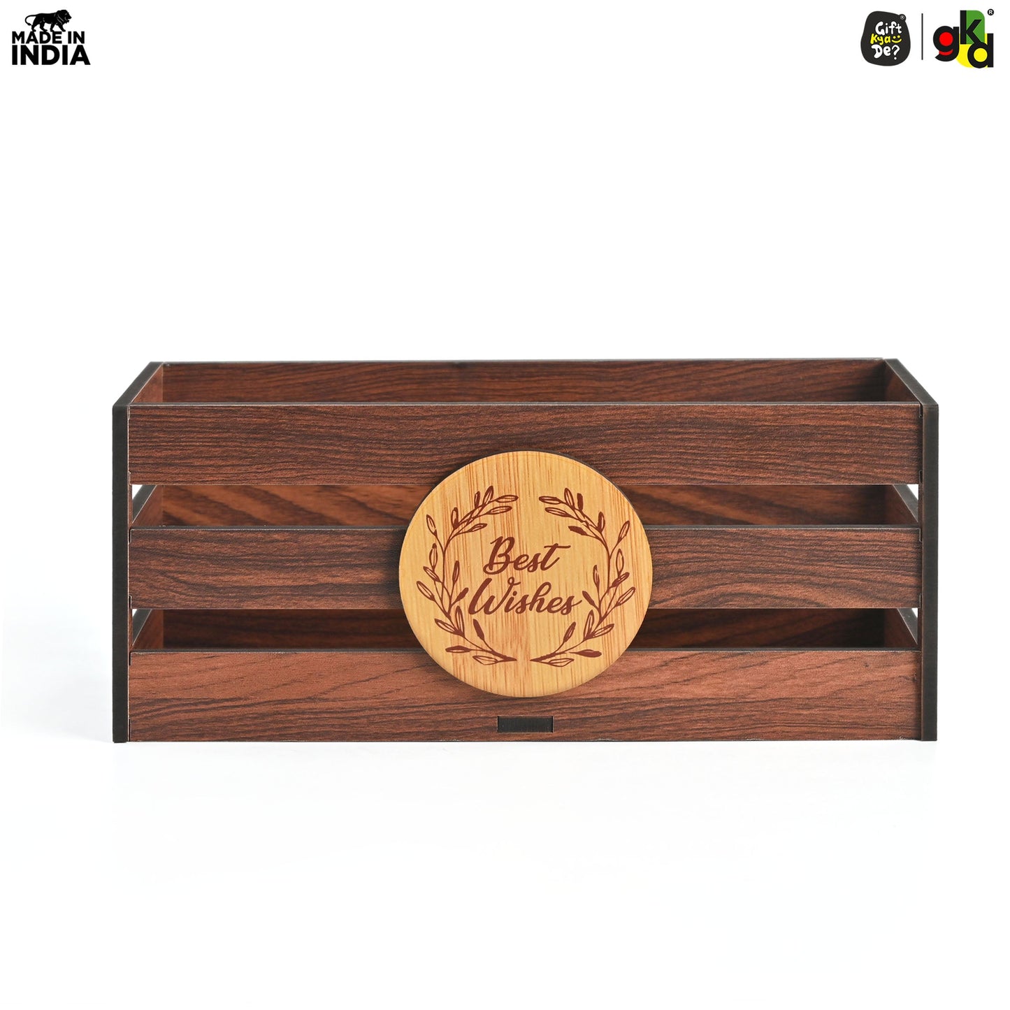 Premium Wooden Basket with Handle for Gifting and Home Decor | Eco-friendly Gift Hamper Basket | Wedding Gift Return Gift