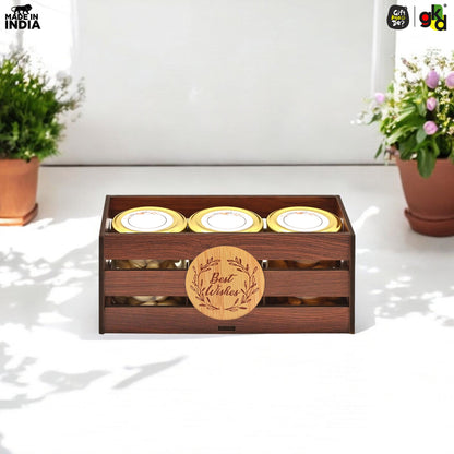 Premium Wooden Basket with Handle for Gifting and Home Decor | Eco-friendly Gift Hamper Basket | Wedding Gift Return Gift