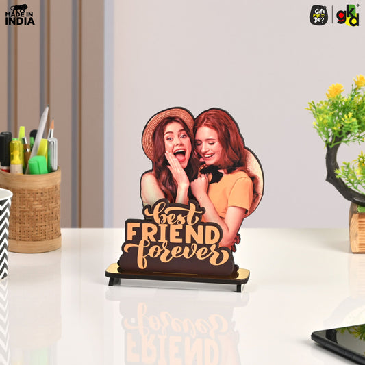 Best Friend Forever Customized Wooden Photo Frame Stand - Personalized Friendship Gift