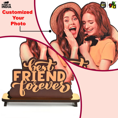 Best Friend Forever Customized Wooden Photo Frame Stand - Personalized Friendship Gift