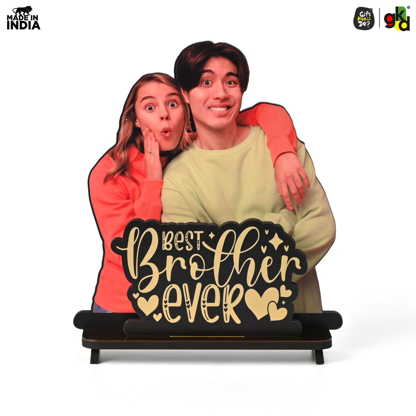 Customized Best Brother Ever Photo Frame Stand - Personalized Gift for Siblings