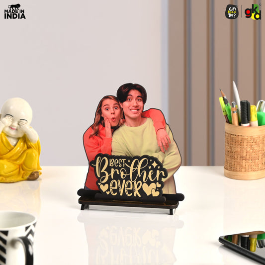 Customized Best Brother Ever Photo Frame Stand - Personalized Gift for Siblings