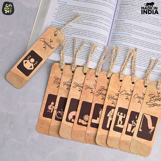Bookmarks Set of 10 Motivational Quotes | Bookmarks Aesthetic with Hard Paperback | Handmade Tassel Dori (Eco-Friendly 10pc)
