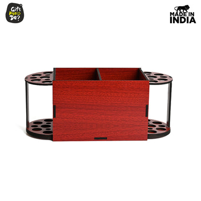 Funky 2 Compartment Makeup Organizer with Brush Holder