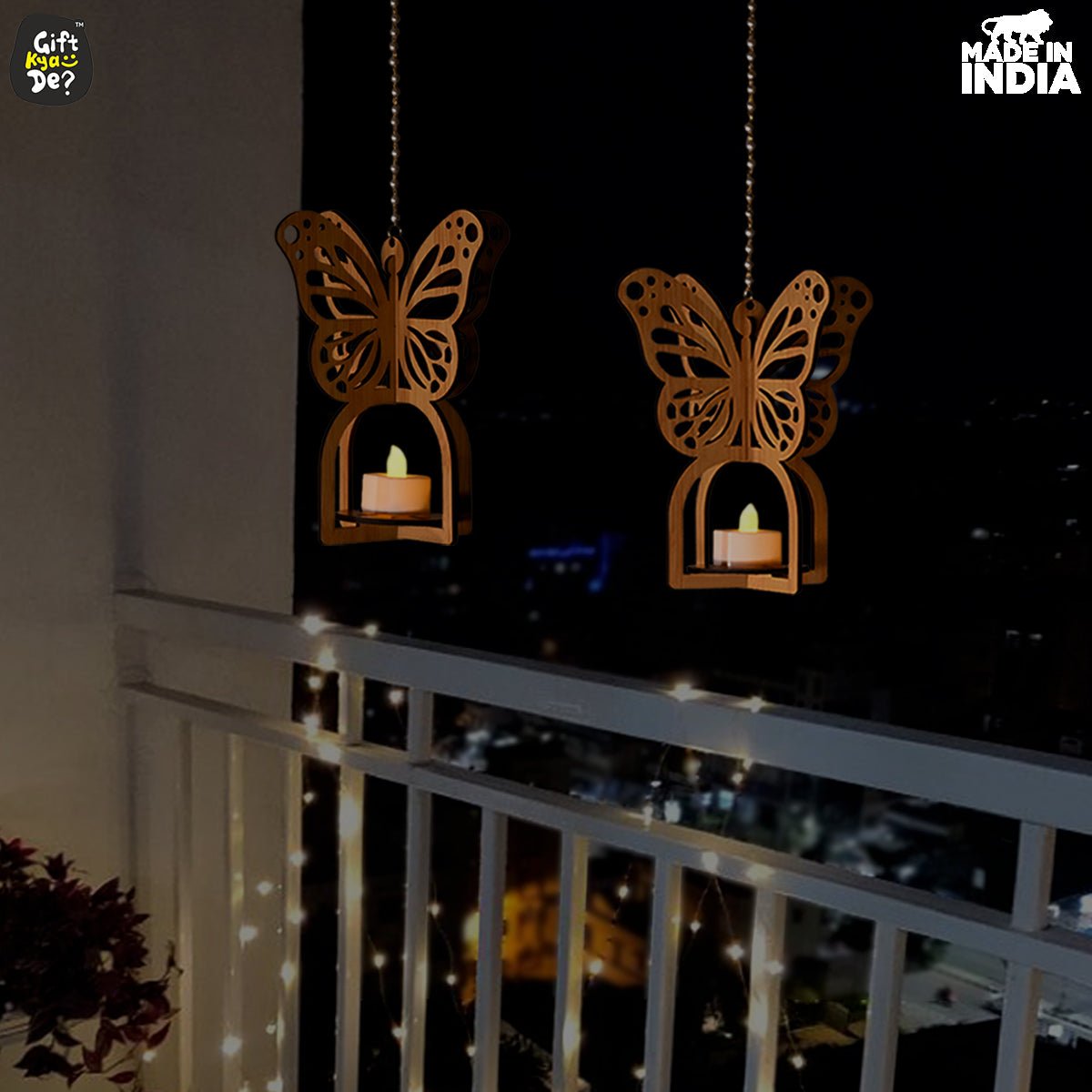 Hanging Butterfly Diya Holder