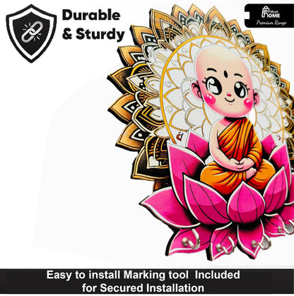 MustHome Premium Colorful Wooden Keyholder for Home Wall|‎20 x 20 cm