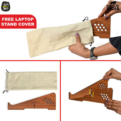 Wooden Portable Cross Laptop Stand | Laptop Accessories | Eco-Friendly | Corporate Gifts