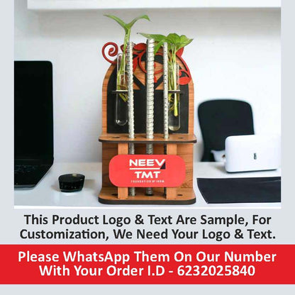 Customize Spacious Iron Rod Stand With Test Tube Planter |  Eco-Friendly Product |  Perfect Gift For Industries