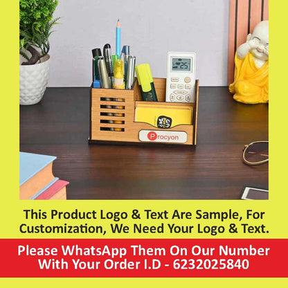 Customized Eco-Friendly Pen Holder with Visiting Card Holder | Spacious and Stylish Desk Organization | Perfect For Corporate Gifting