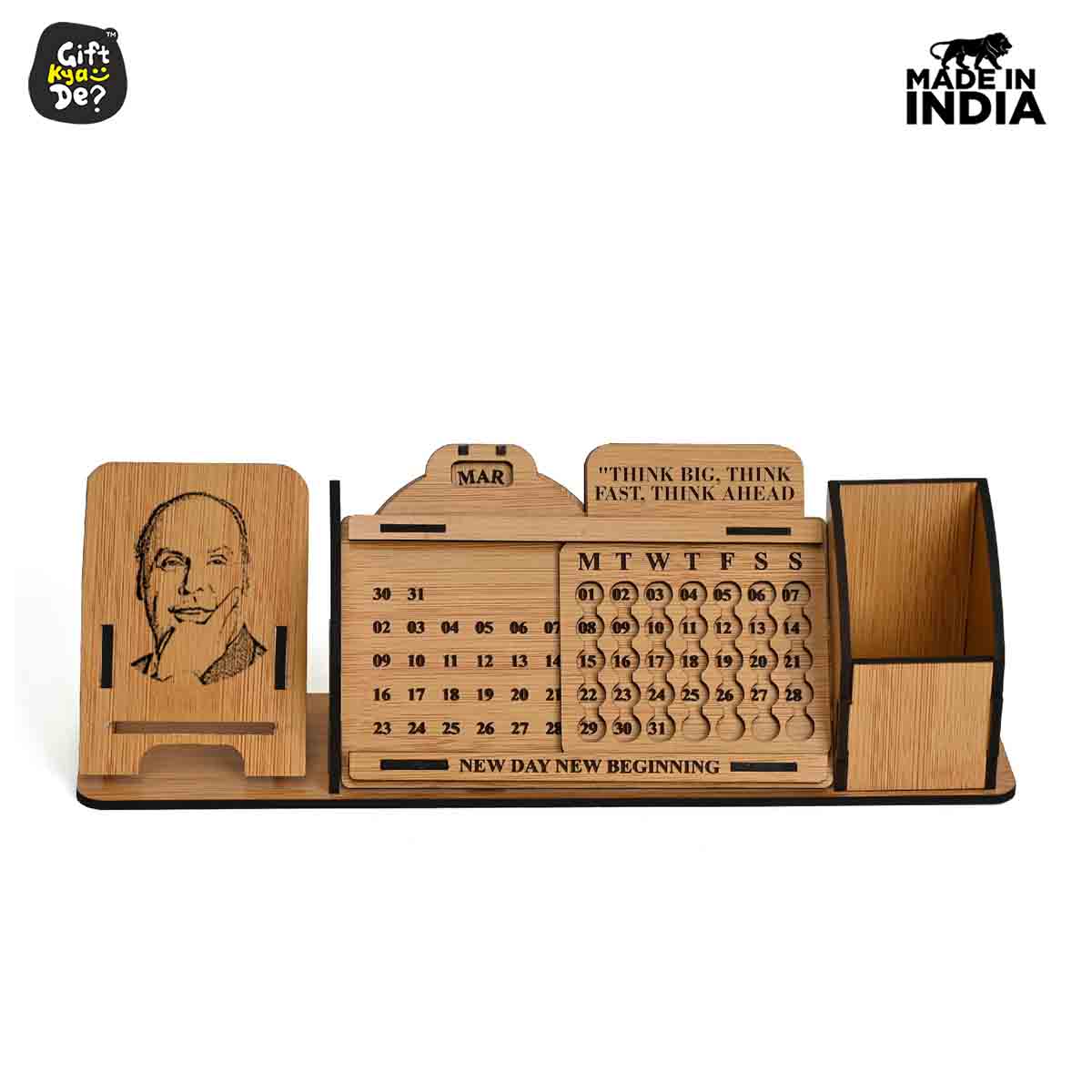 Lifetime Calendar With Desk Organizer and Mobile Stand | Desk Calendar | Mobile Accessories