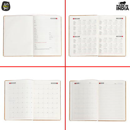Wooden Diary with Republic Day Theme – Patriotic Gift for Republic Day Celebrations – Eco-friendly Wooden Journal