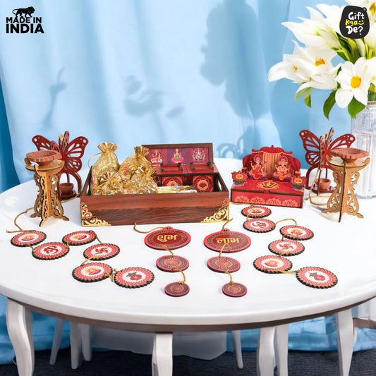 Diwali Decorations All-in-One Kit – 14 Pooja Decor Items | Diwali Hamper | Corporate Gifts