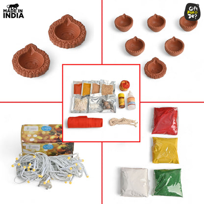 Diwali Decorations All-in-One Kit – 14 Pooja Decor Items | Diwali Hamper | Corporate Gifts