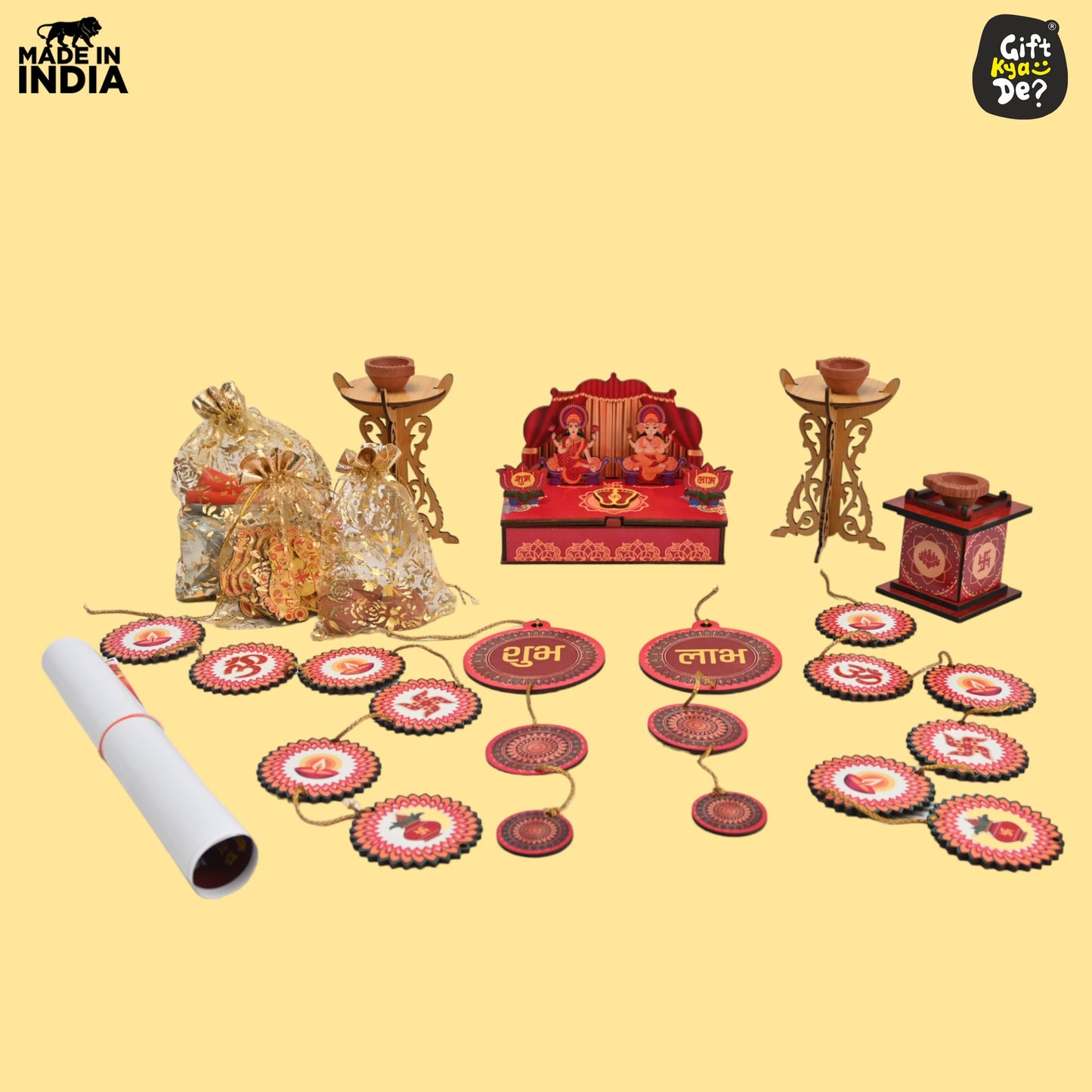 Diwali Decorations All-in-One Kit – 9 Pooja Decor Items | Diwali Hamper | Corporate Gifts