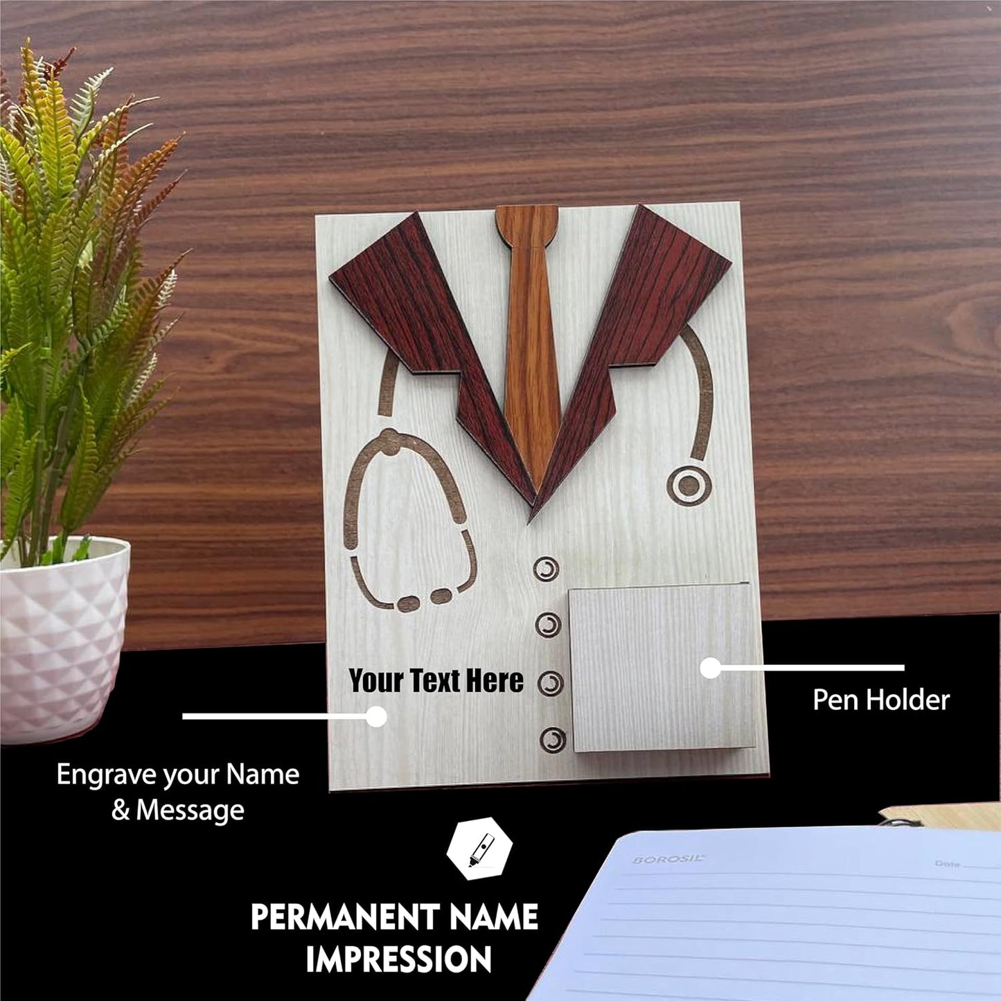 MustHome | Personalized Name Doctor Pen stand|