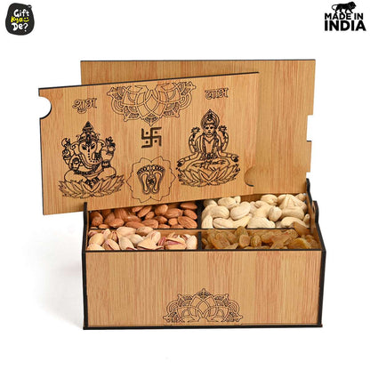 Wooden Dry Fruit Box (Empty Box) | Festive Box