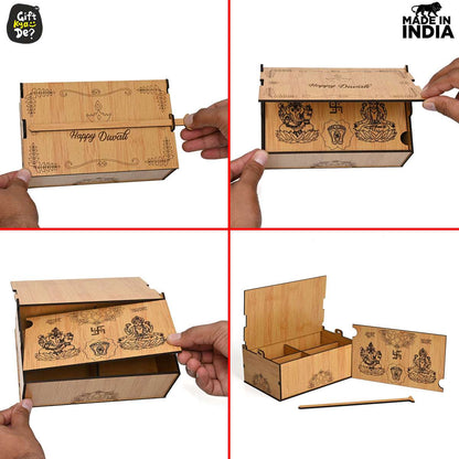 Wooden Dry Fruit Box (Empty Box) | Festive Box