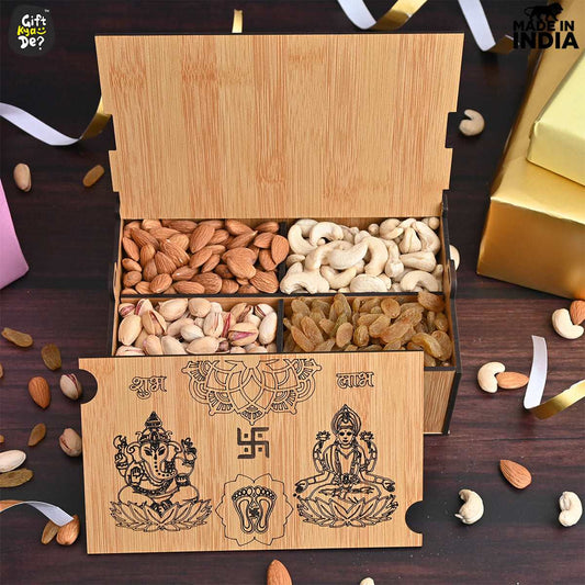 Wooden Dry Fruit Box (Empty Box) | Festive Box