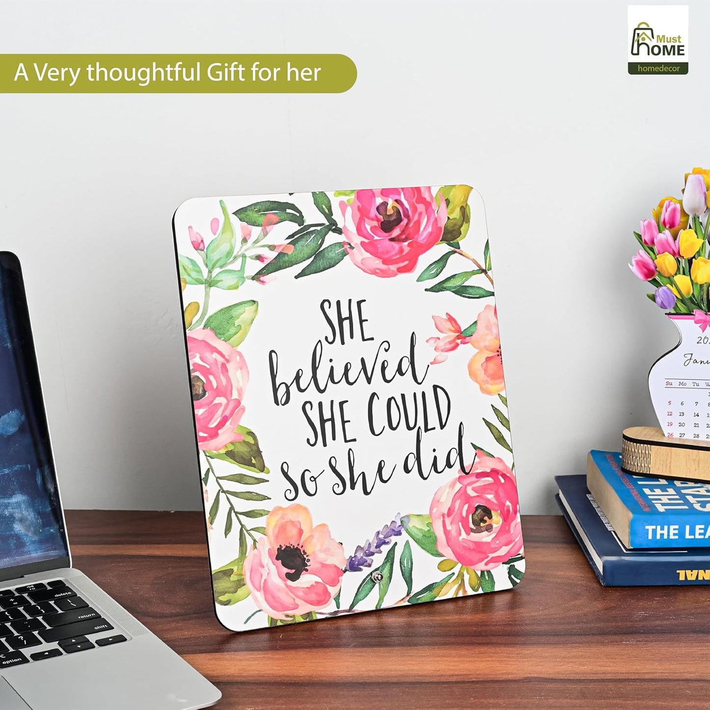 MustHome Inspirational Quote Wall Art |	20x 20 cm