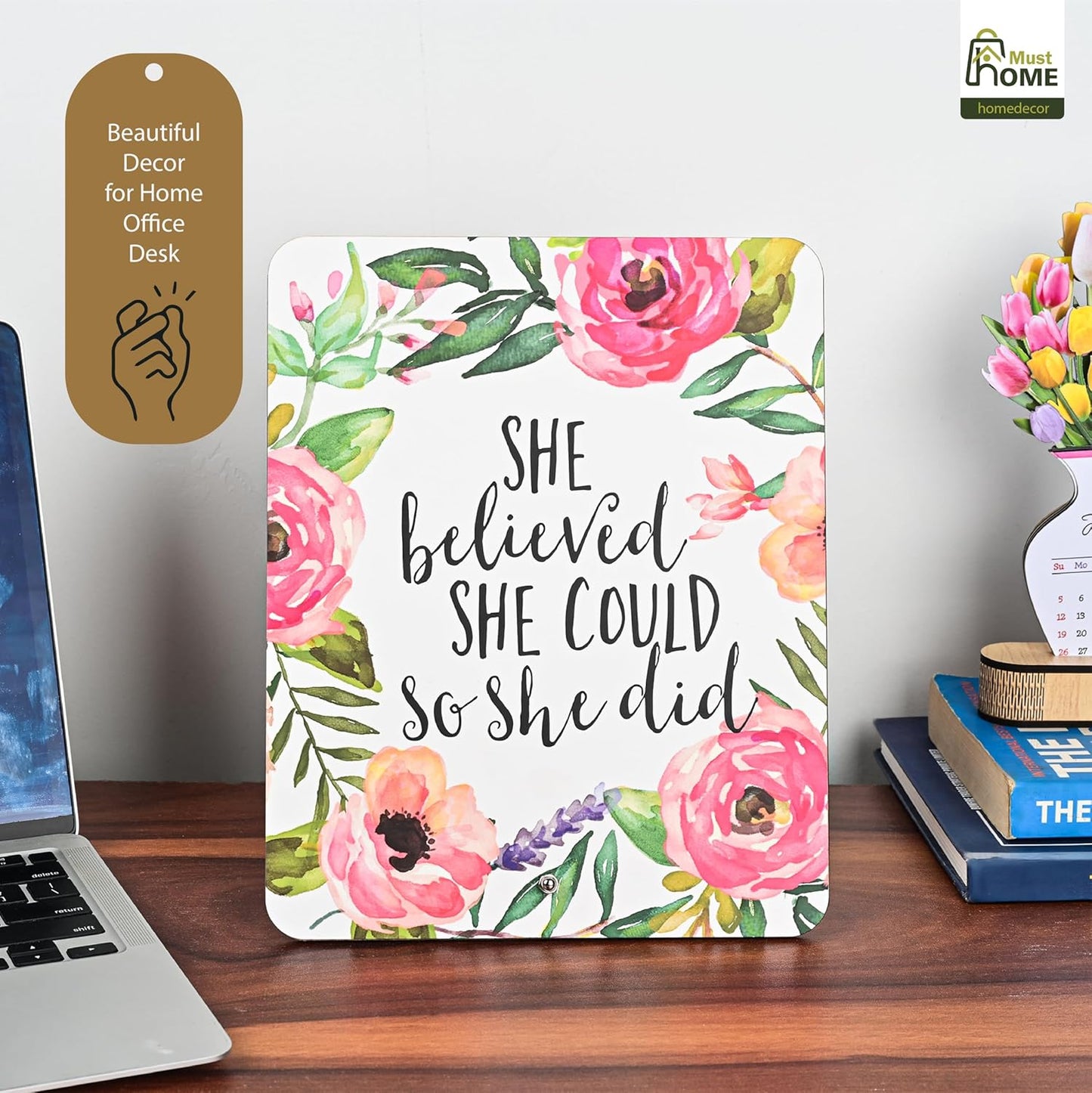 MustHome Inspirational Quote Wall Art |	20x 20 cm
