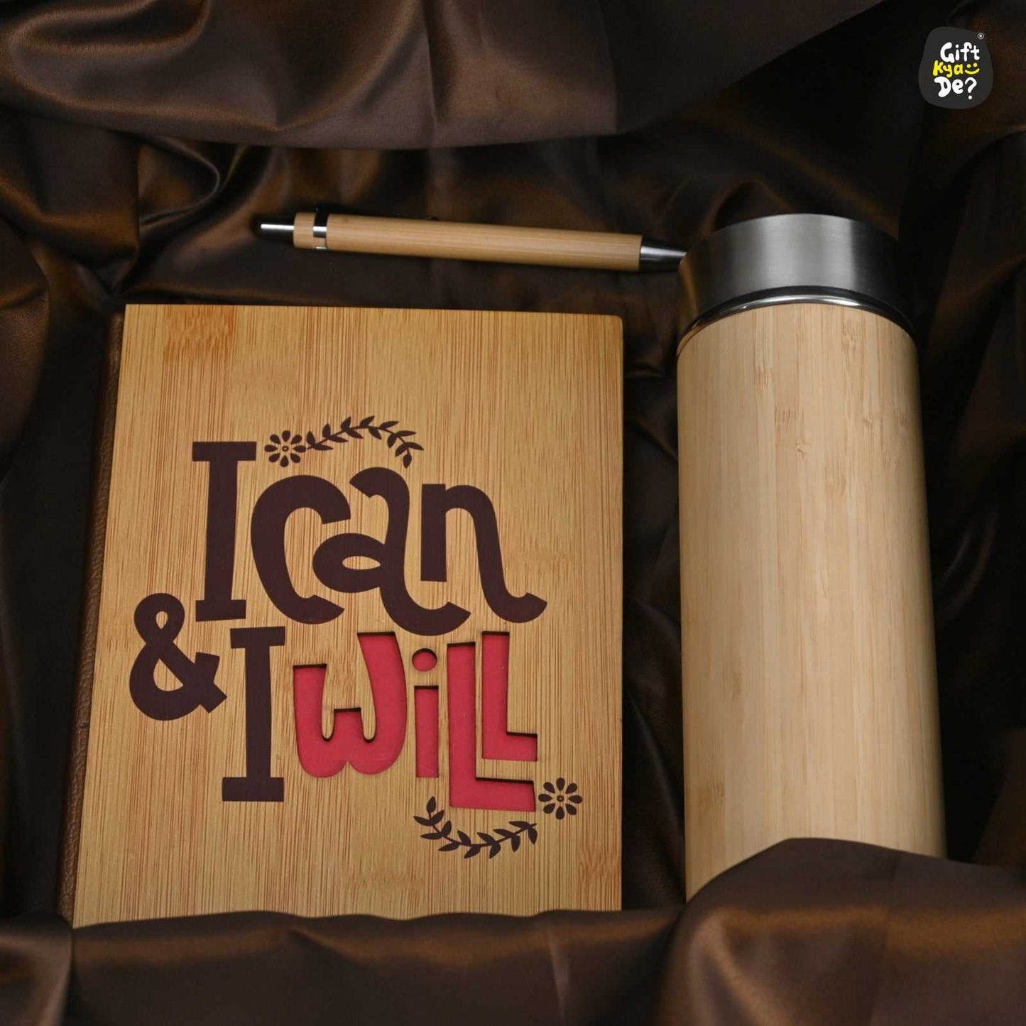 Diary, Bamboo Bottle and Pen | Eco-Friendly New Year Hamper | Perfect For Corporate Gift