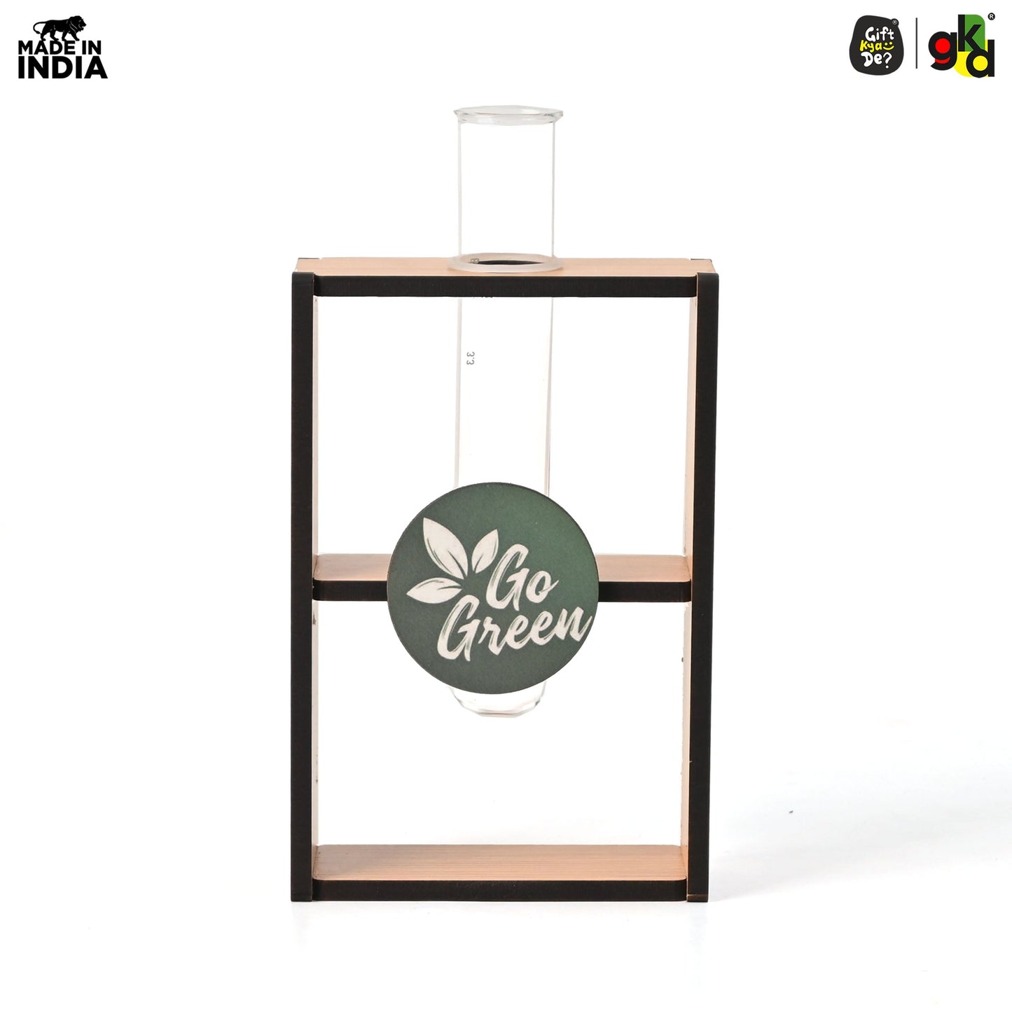 Eco-Friendly Test Tube Planter | Wooden MDF Stand | Indoor Desk Décor & Gifting