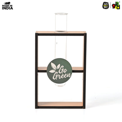 Eco-Friendly Test Tube Planter | Wooden MDF Stand | Indoor Desk Décor & Gifting