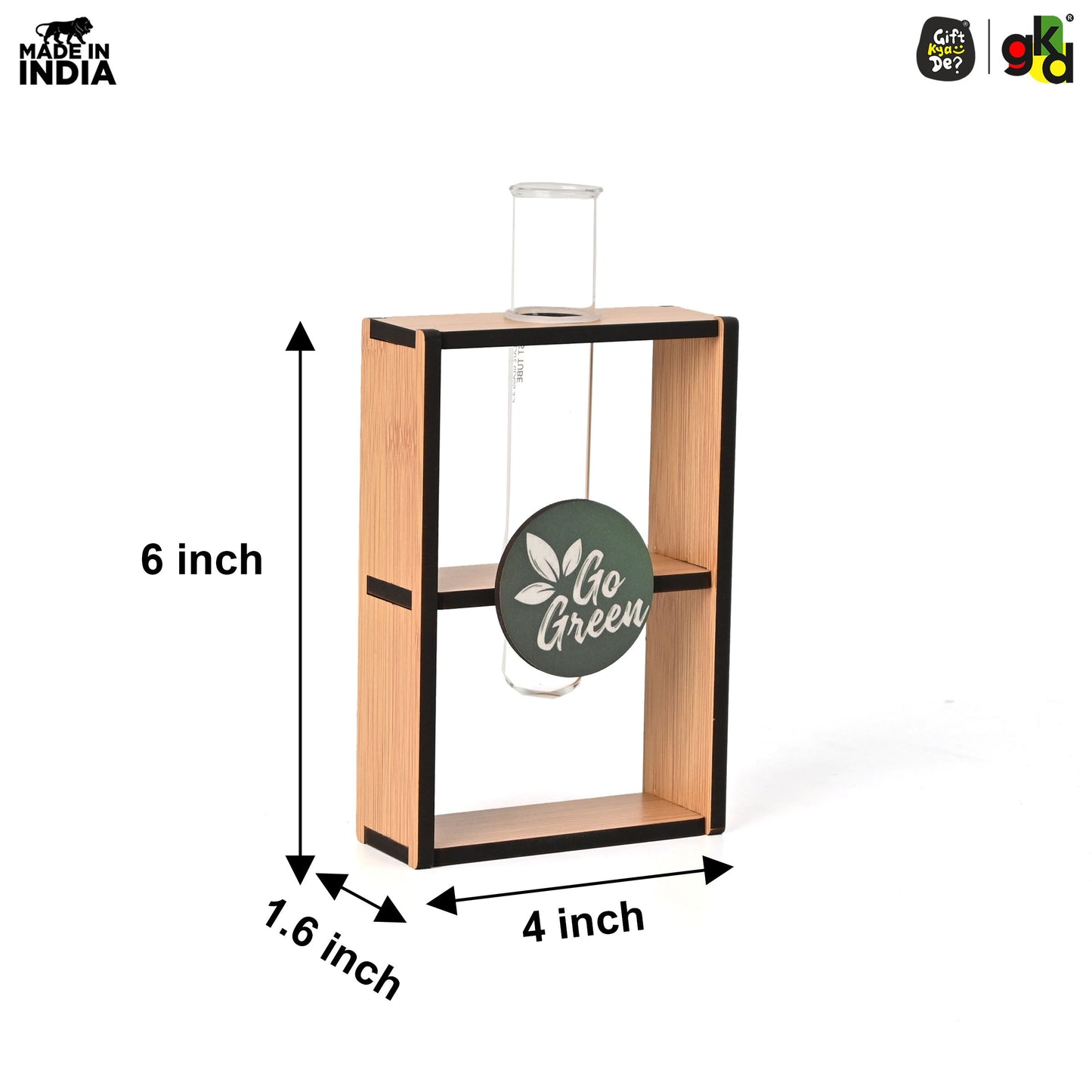 Eco-Friendly Test Tube Planter | Wooden MDF Stand | Indoor Desk Décor & Gifting
