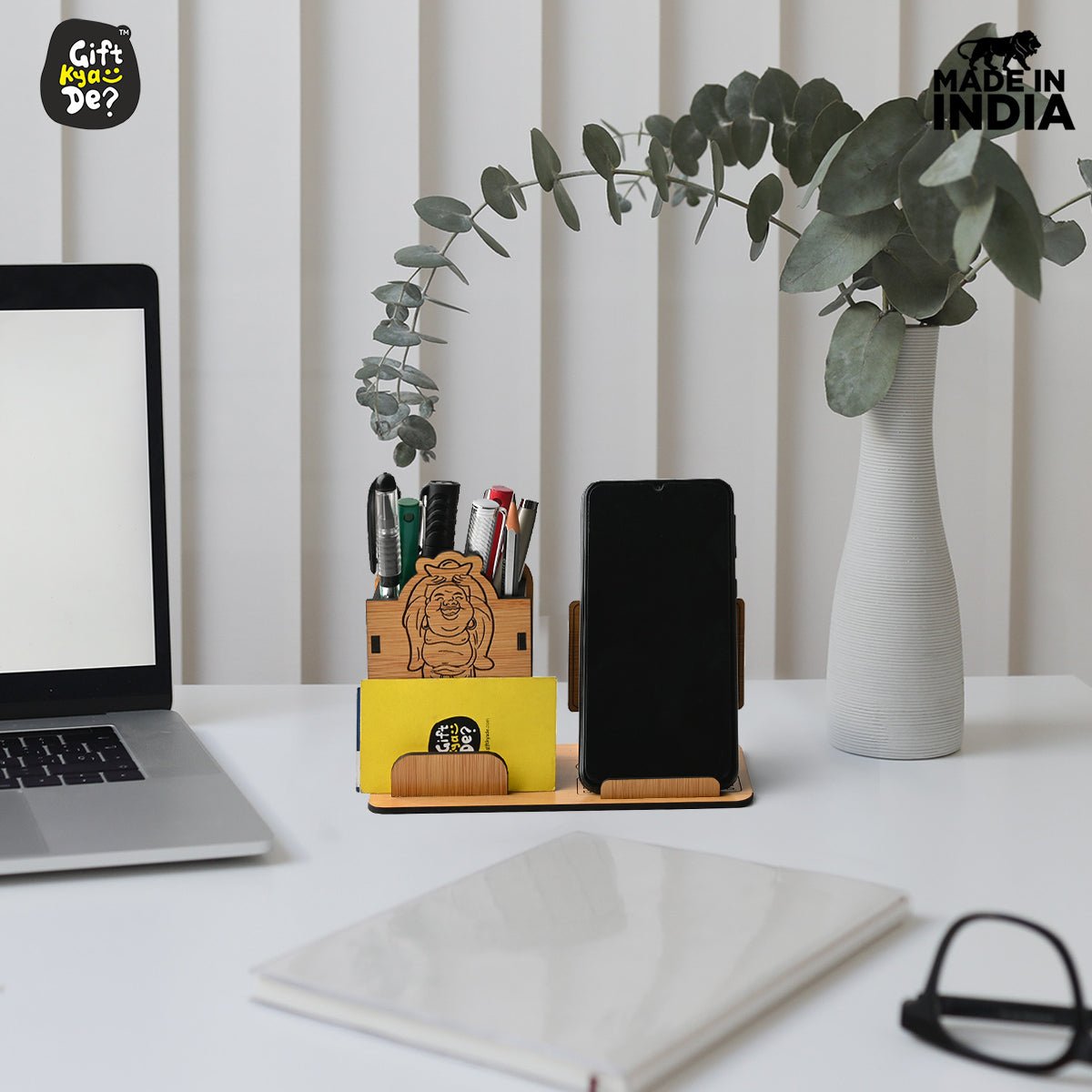 Lifetime Calendar & Good Luck Desk Organizer Combo | Office Table Decorative Items | Farewell Gift
