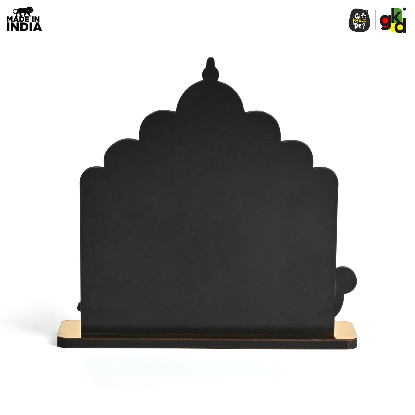 Guru Nanak Dev Ji & Guru Gobind Singh Ji Wooden Table Top Idols with Golden Temple Background | Spiritual Decor for Home & Office | Sikh Religious Gift