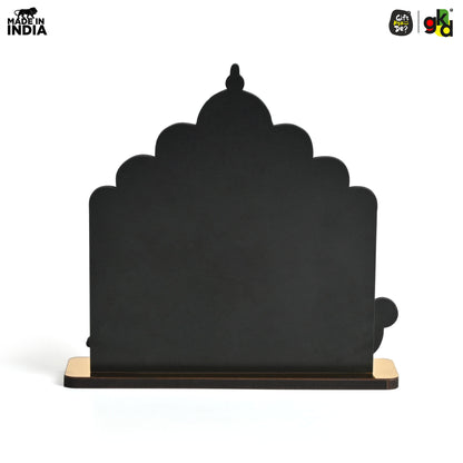 Guru Nanak Dev Ji & Guru Gobind Singh Ji Wooden Table Top Idols with Golden Temple Background | Spiritual Decor for Home & Office | Sikh Religious Gift