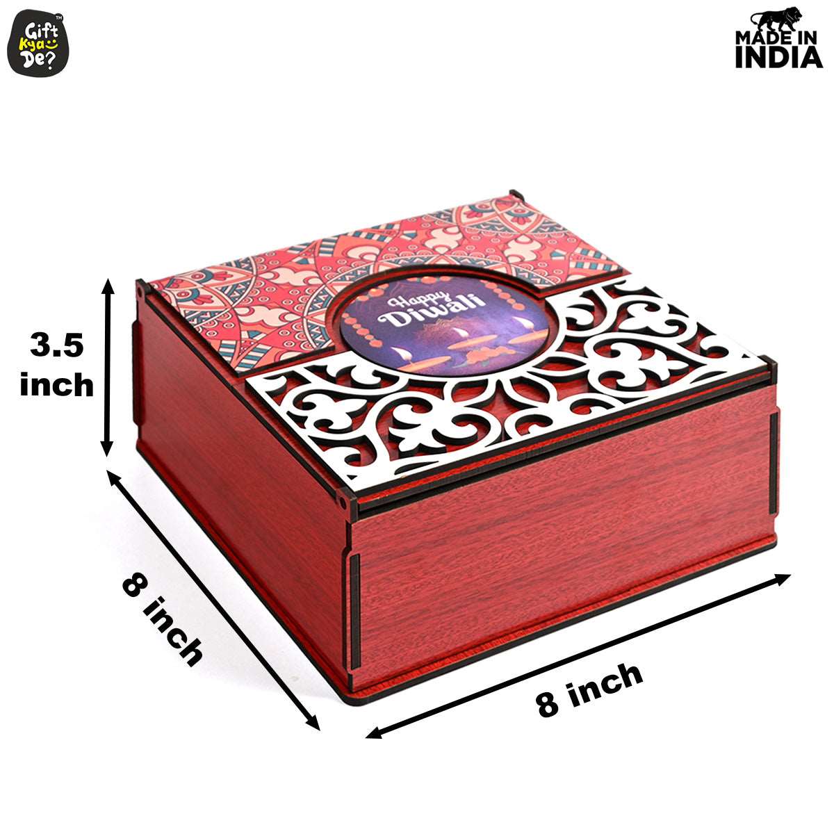 Wooden Dry Fruit Box (Empty Box) | Festive Box