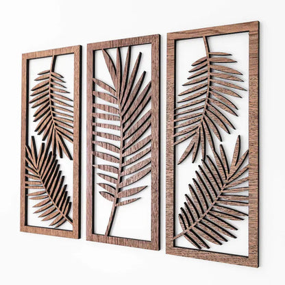 leaf  geometric wooden wall art