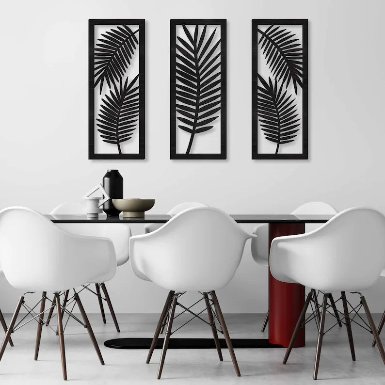 leaf  geometric wooden wall art