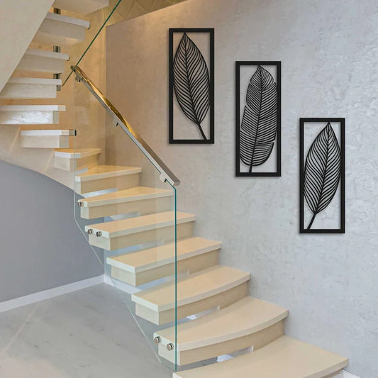 leaf  geometric wooden wall art
