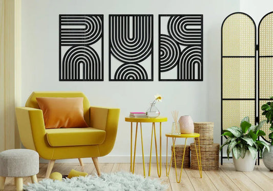 Mid Century Geometric Wood Wall Decor