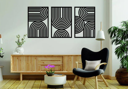 Mid Century Geometric Wood Wall Decor