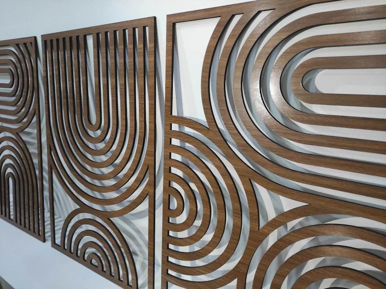 Mid Century Geometric Wood Wall Decor