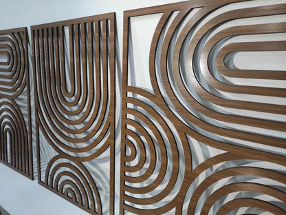 Mid Century Geometric Wood Wall Decor