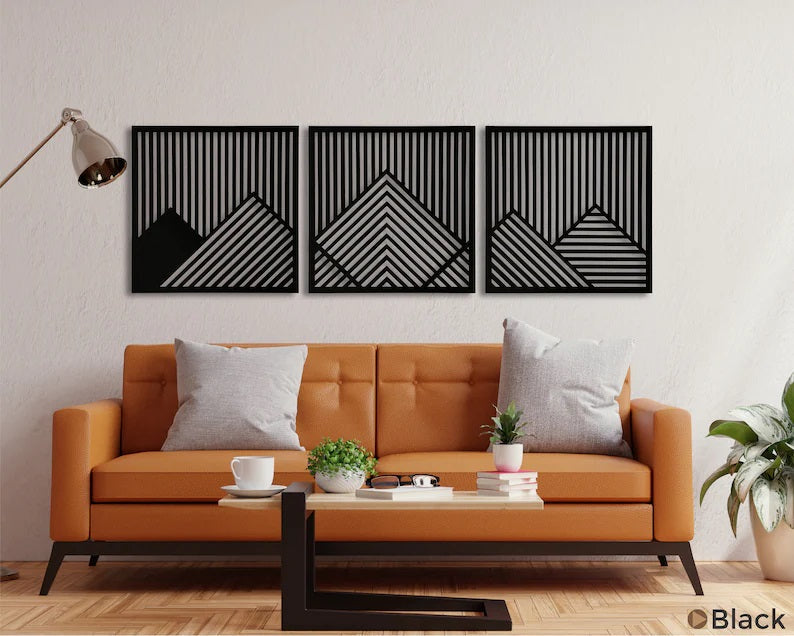 Mountain  geometric wooden wall art