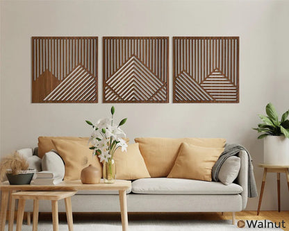 Mountain  geometric wooden wall art