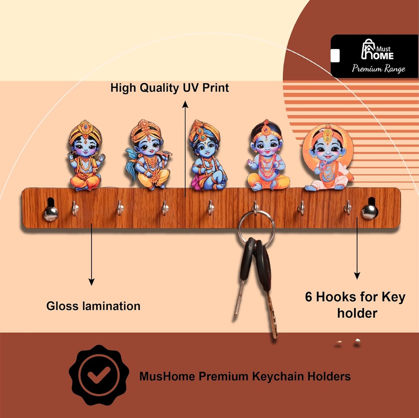 MustHome Key Holder for Home | Key Holder|30 by 10 cm