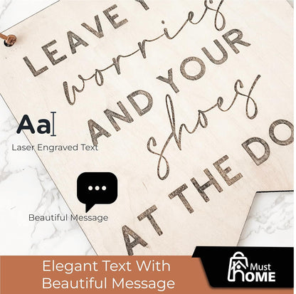 MustHome |Remove Your Shoes Self-Adhesive Sign for Home, Office | 15 x 15