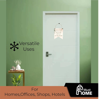 MustHome |Remove Your Shoes Self-Adhesive Sign for Home, Office | 15 x 15