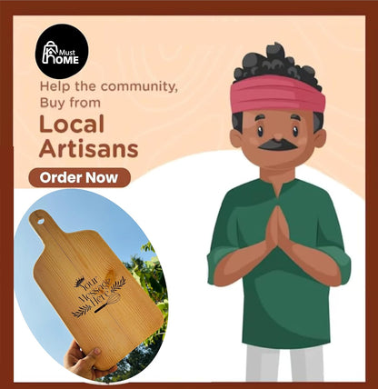 MustHome | Personalized/Custom Engraved Wooden Chopping Board|42x18cm