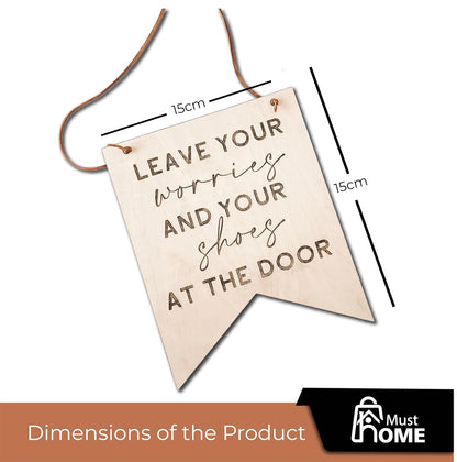 MustHome |Remove Your Shoes Self-Adhesive Sign for Home, Office | 15 x 15