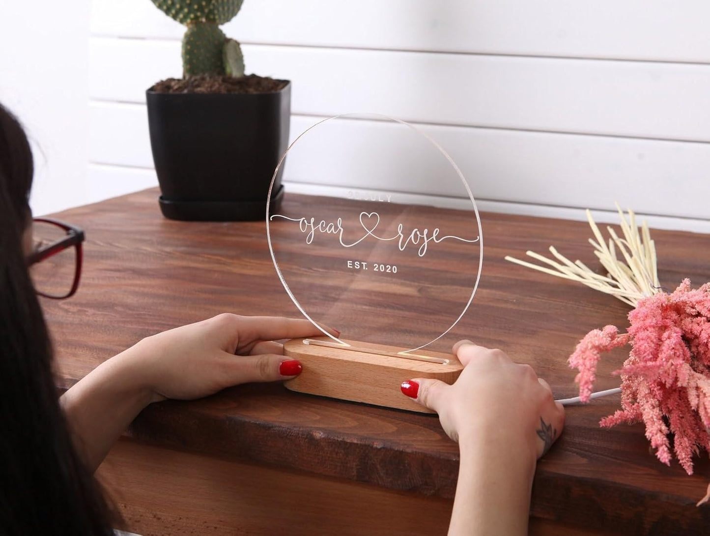MustHome Personalized Night Light Home Decor, Wedding Gift Ideas|20 x 15 x 25cm