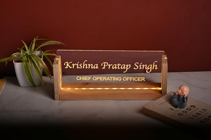 MustHome Desk Name Plate with Holder |25x6cm
